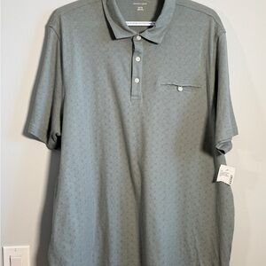 🌿 Saks Fifth Avenue Polo Shirt Men's XXL Chinois Green Textured Pocket NWT